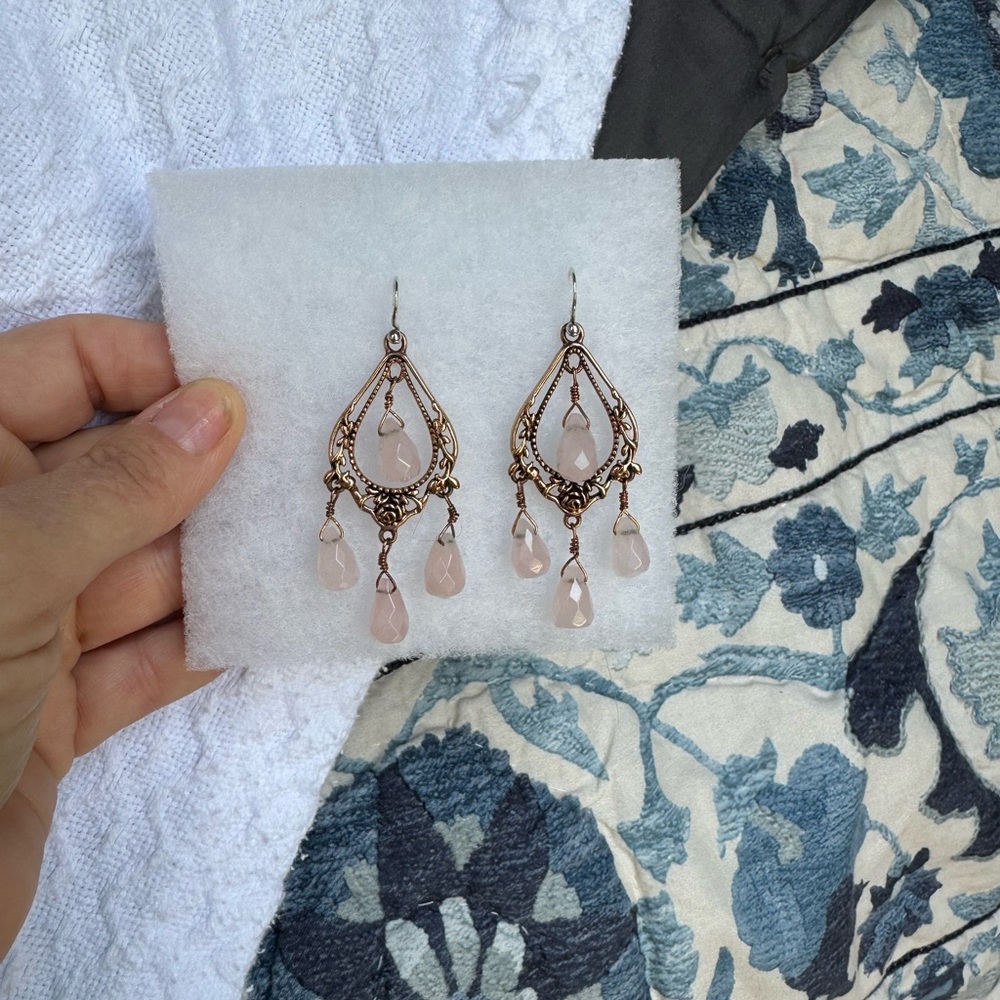 Studio Barse Rose Gold and Pink Dangle Earrings
